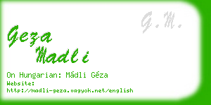geza madli business card