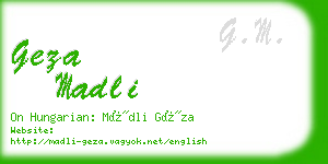 geza madli business card